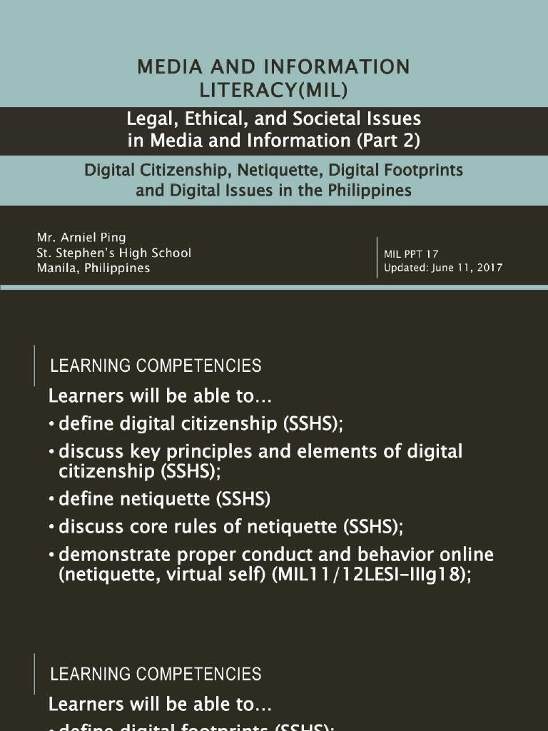 Media and Information Literacy Mil Digital Citizenship Netiquette