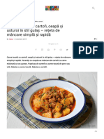 Carne Tocată Cu Cartofi, Ceapă Și Usturoi În Stil Gulaș - Rețeta