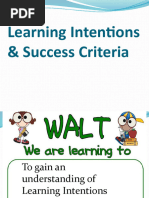 Learning Intentions Success Criteria PP 1