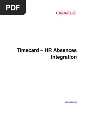 Timecard HRAbsence Integration v2