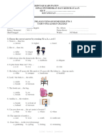 Soal Penilaian Tengah Semester 1 Kelas 6 Bahasa Inggris