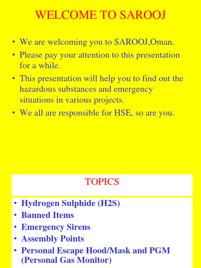 H2s Training Pdf Chemistry