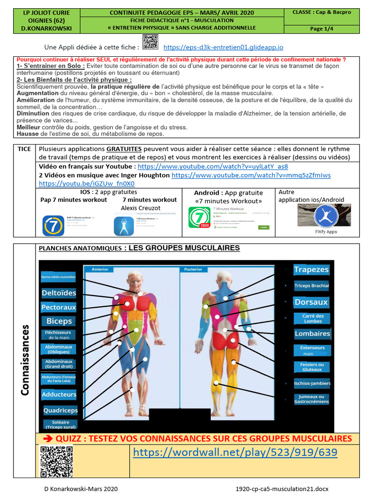 Musculation : Entretien Physique à Domicile | PDF | Musculation ...