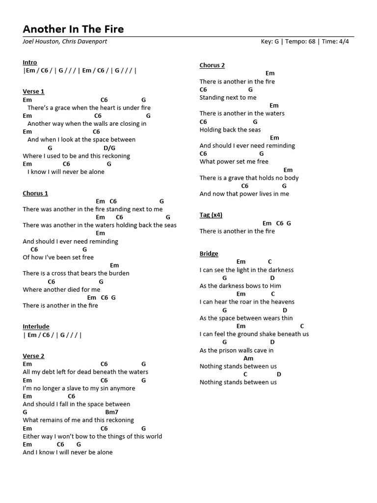 Another in the fire g pdf song structure