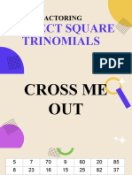 Factoring Perfect Square Trinomials Grade 8