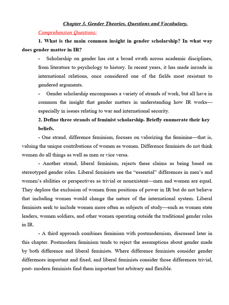 Gender Theories Pdf Feminism Gender Studies
