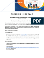 Training Advisory 1 - Designing Citizen-Centered Public Services (April 18 - July 28, 2023)