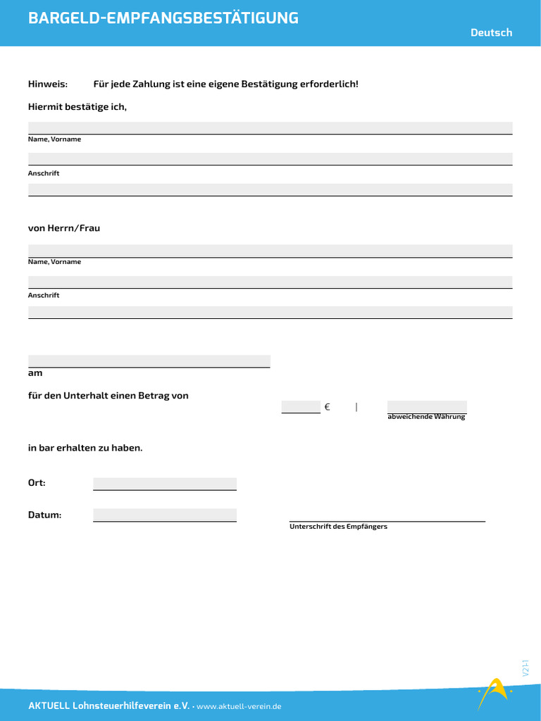 Empfangsbesttigung Muster Pdf