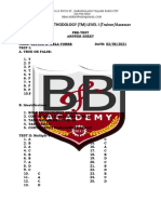 Tm1 Pre-Test Answer Sheet