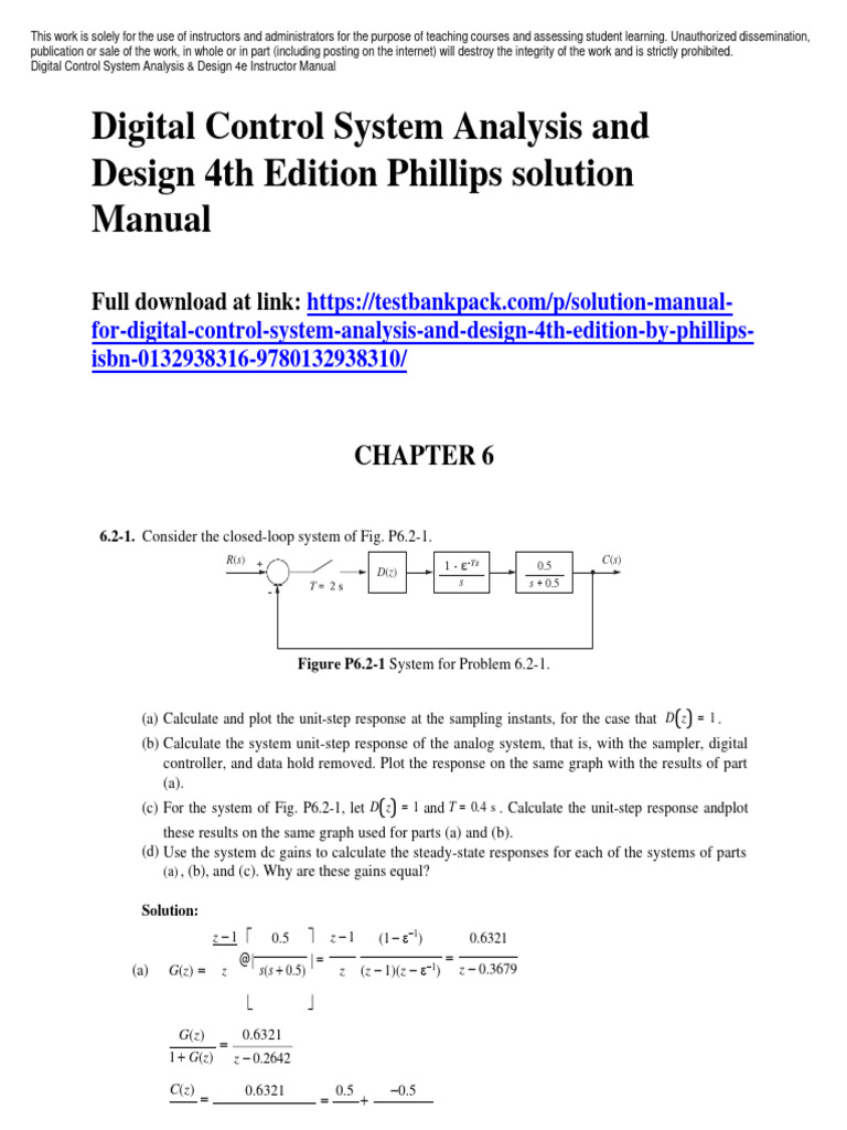 Digital Control System Analysis Manual | PDF | Applied Mathematics ...