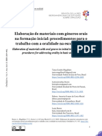 Elaboração de Materiais Com Gêneros Orais Na Formação Inicial