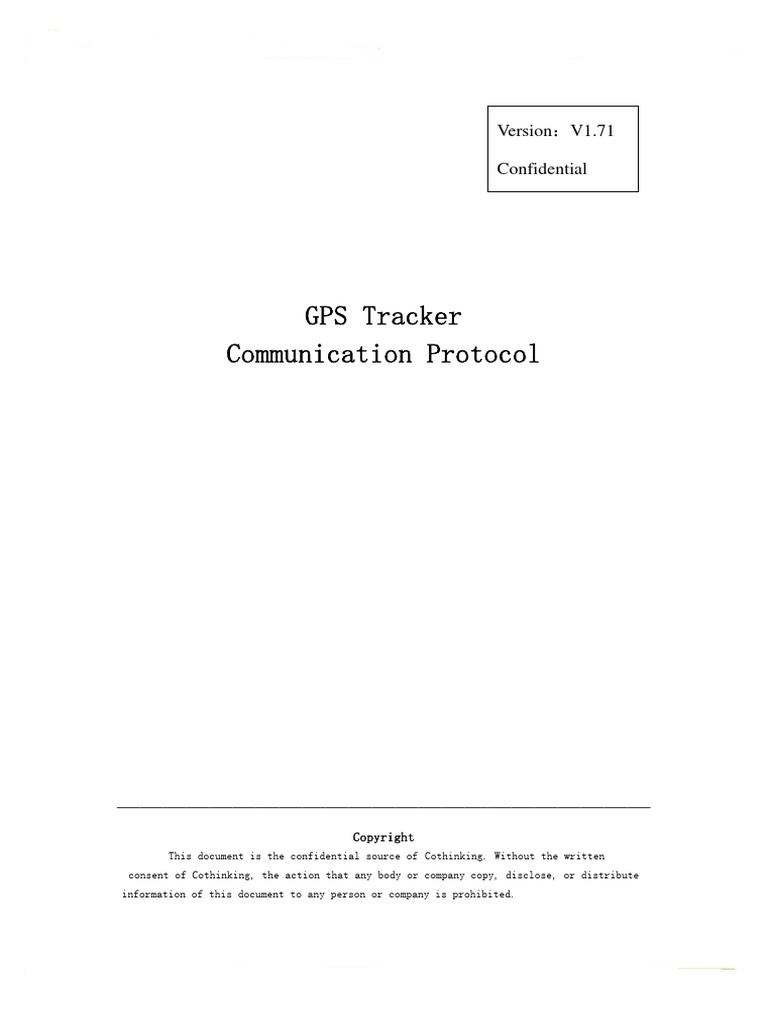 Gps tracker communication protocol version v1 71 confidential pdf
