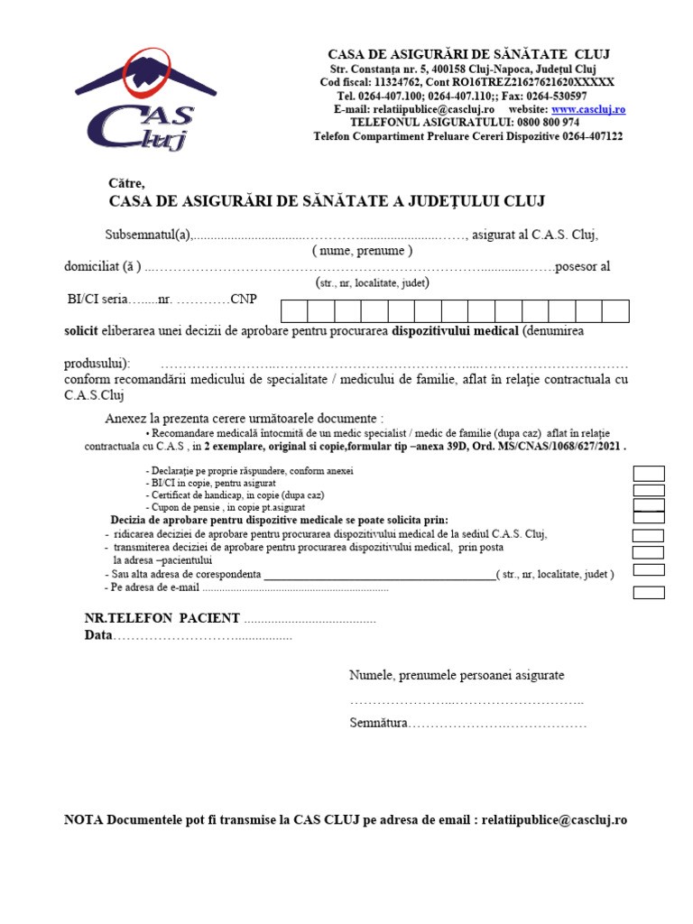 1-Cerere - Pacient 2021 | PDF