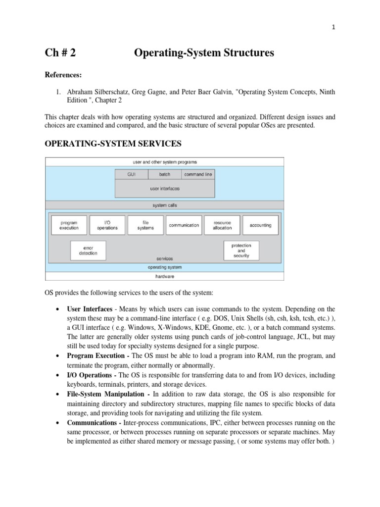 CH 2 (Operating System Structure) | PDF | Kernel (Operating System ...