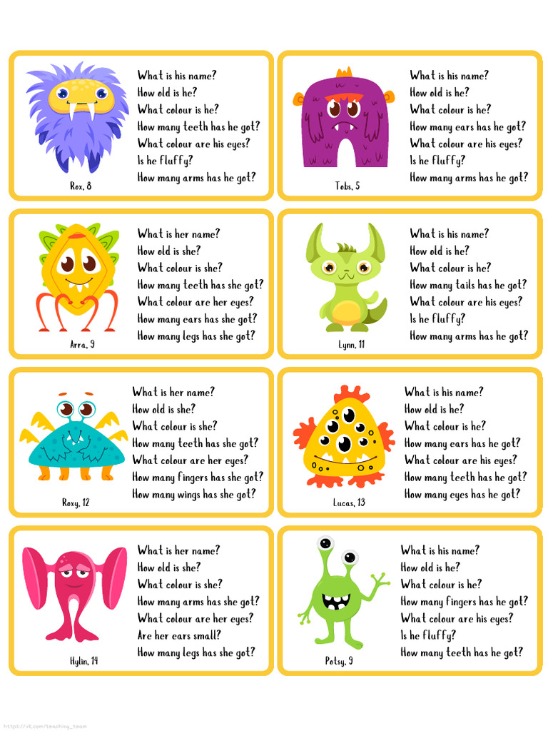 Monsters Teaching Team Pdf