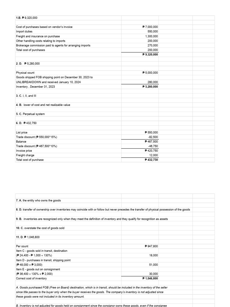 Inventory Valuation and Cost Analysis | PDF | Cost Of Goods Sold ...