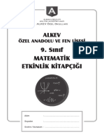 Sinif - MATEMATIK - Anadolu Lisesi - 1. Donem Etkinlik Kitapcigi