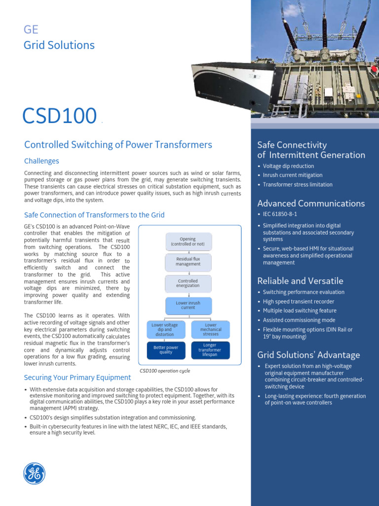 CSD100 Controlled Transformer Switching-Flyer-EN | PDF | Transformer ...