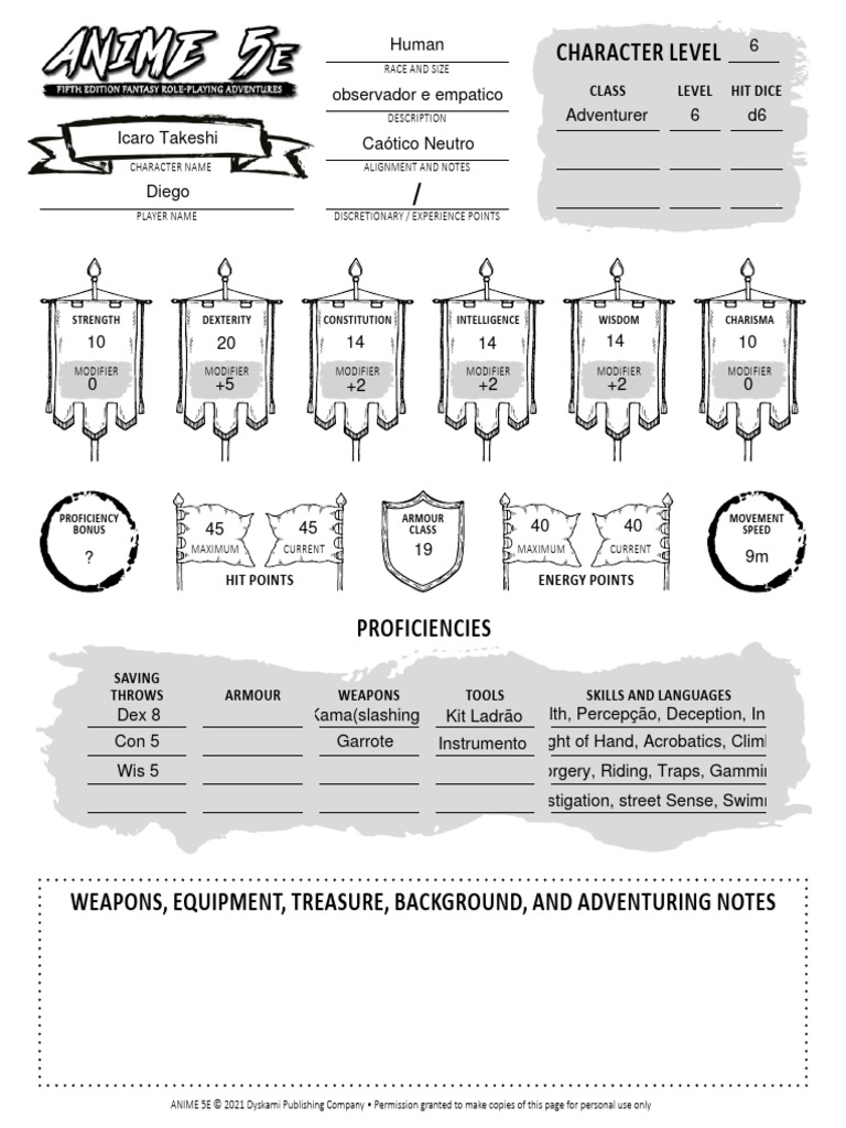Ficha icaro download free pdf fantasy role playing games
