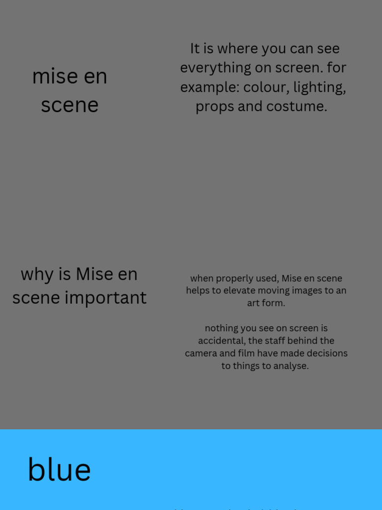 Mise en Scene | PDF