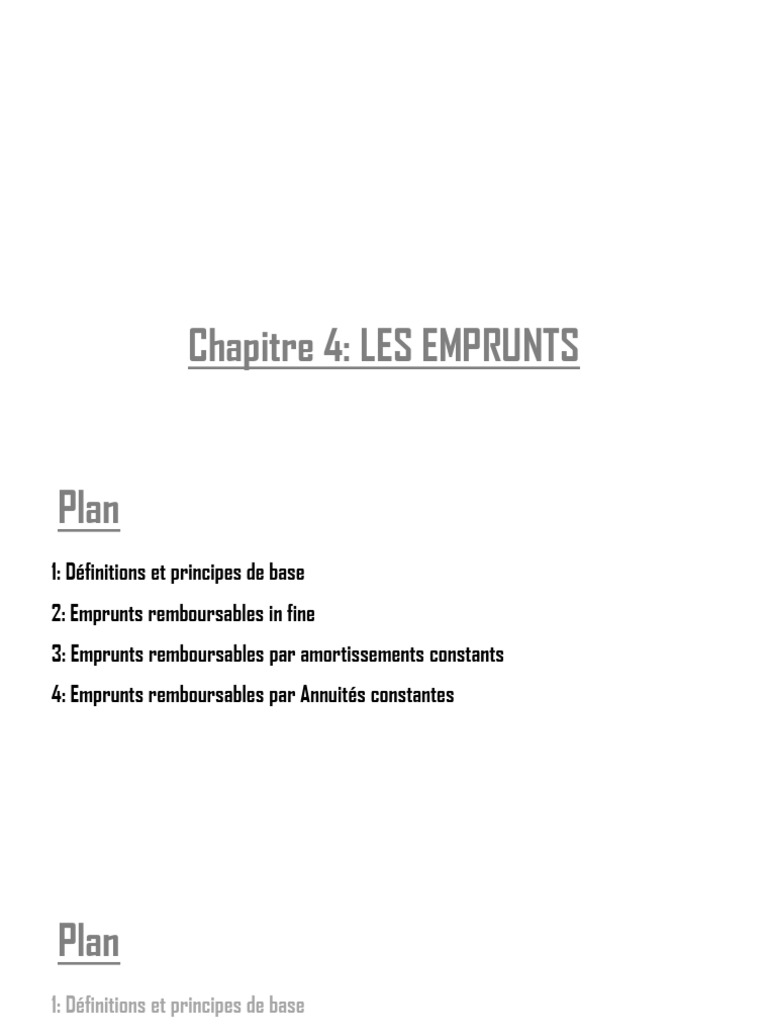 Types d'emprunts et modalités de remboursement | PDF | Prêts | Business