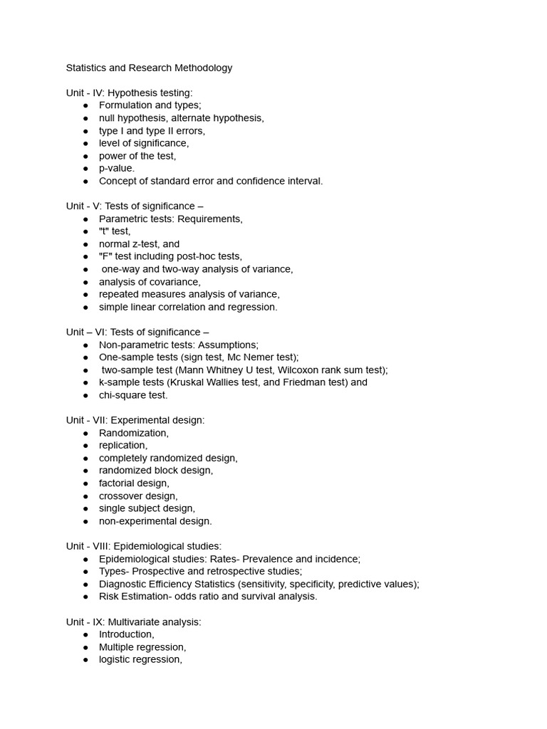 Statistics And Research Methodology Pdf