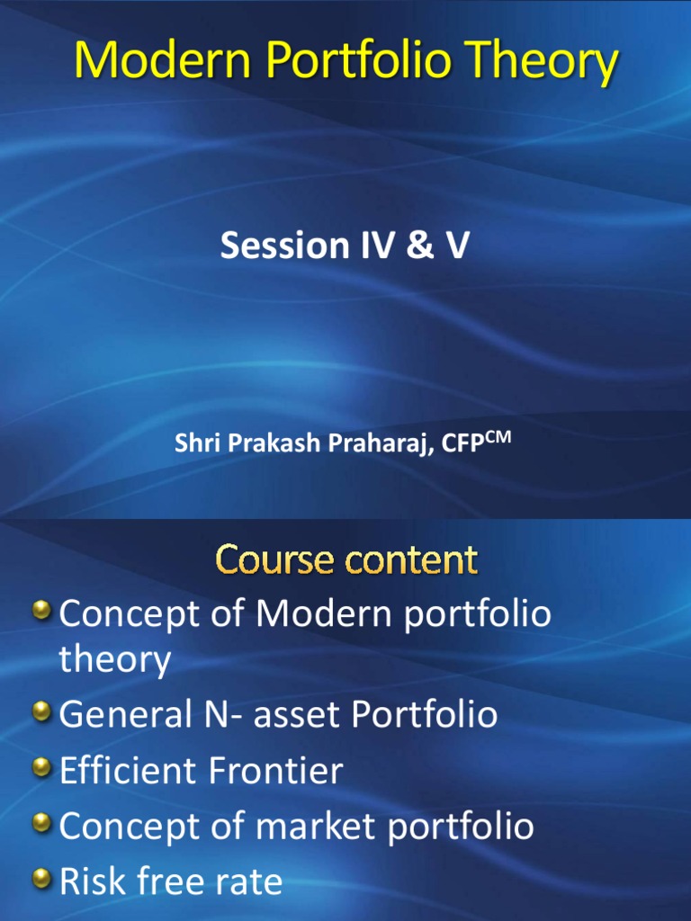 Modern Portfolio Theory Explained | PDF | Modern Portfolio Theory ...