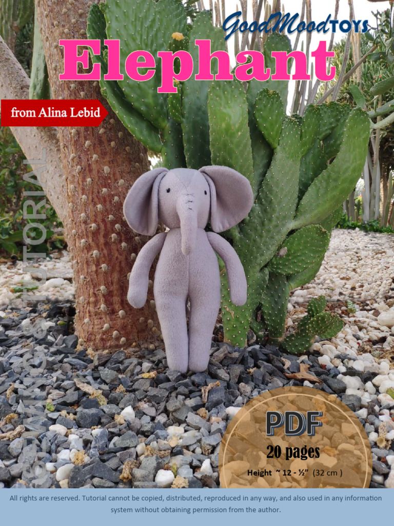 Elephant Tutorial Pdf Sewing Seam Sewing
