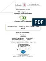 4.6.4-La Contribution de La Sise en Place de l'ISO 22000 v2018 - Pates AIDA - Maroc