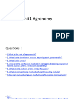 Unit 1 Agronomy Questions