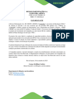 Celebração de Contrato de Linha de Crédito Junto Ao FINEP