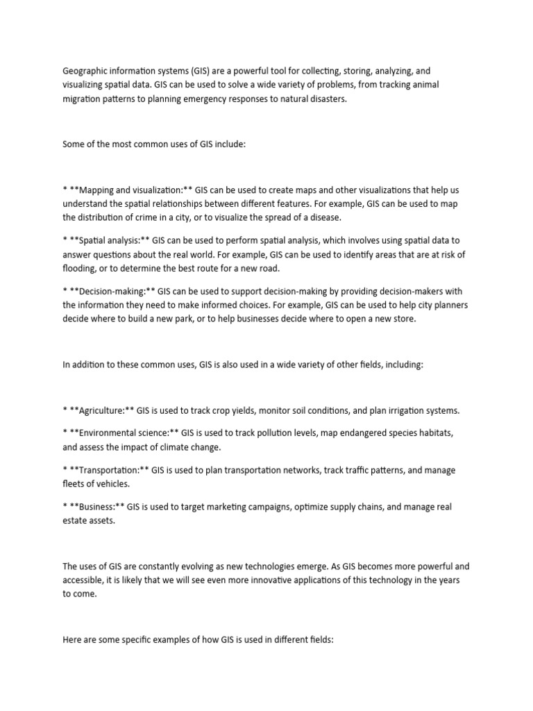 GIS EXAMPLES APPLICATIONS USE CASES visual data 7