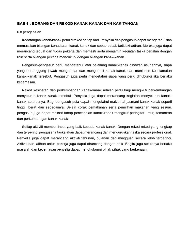 Contoh Kad Laporan Tadika | PDF