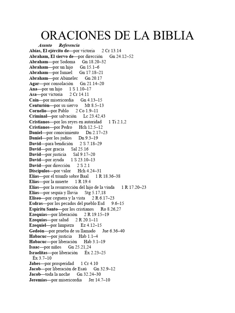 Oraciones en La Biblia PDF Abrahán Jesús