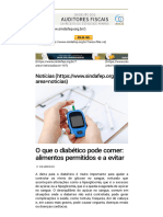 O Que o Diabético Pode Comer - Alimentos Permitidos e A Evitar - Notícias - SINDAFEP - Sindicato Dos Auditores Fiscais Da Receita Do Estado Do Paraná