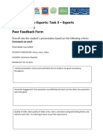 Dominican Republic - Introduction To Esports Task 3 - Peer Feedback Form