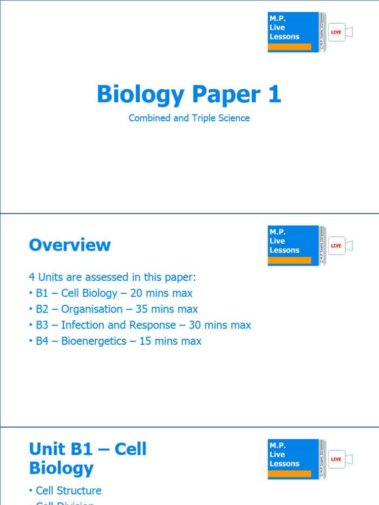 Biology Paper 1 PDF Digestion Infection