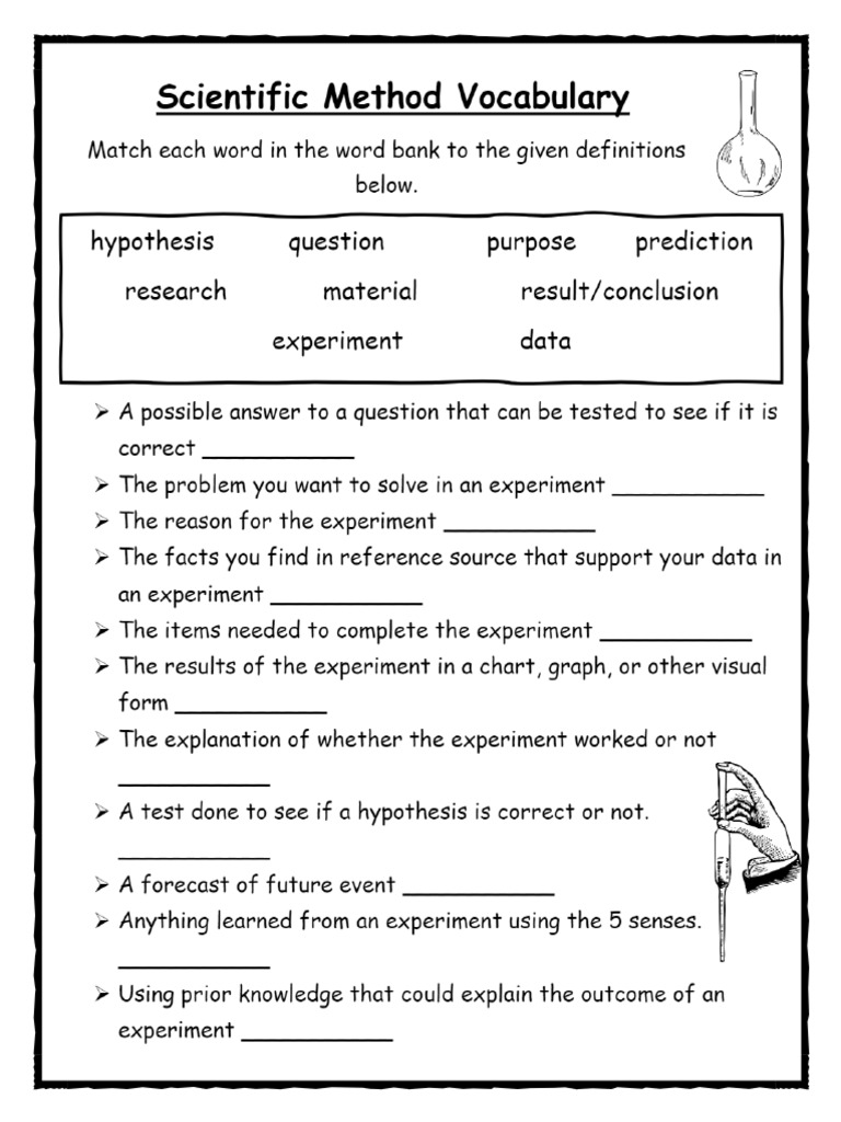Scientific Method Vocabulary Worksheet Rsinyl PDF