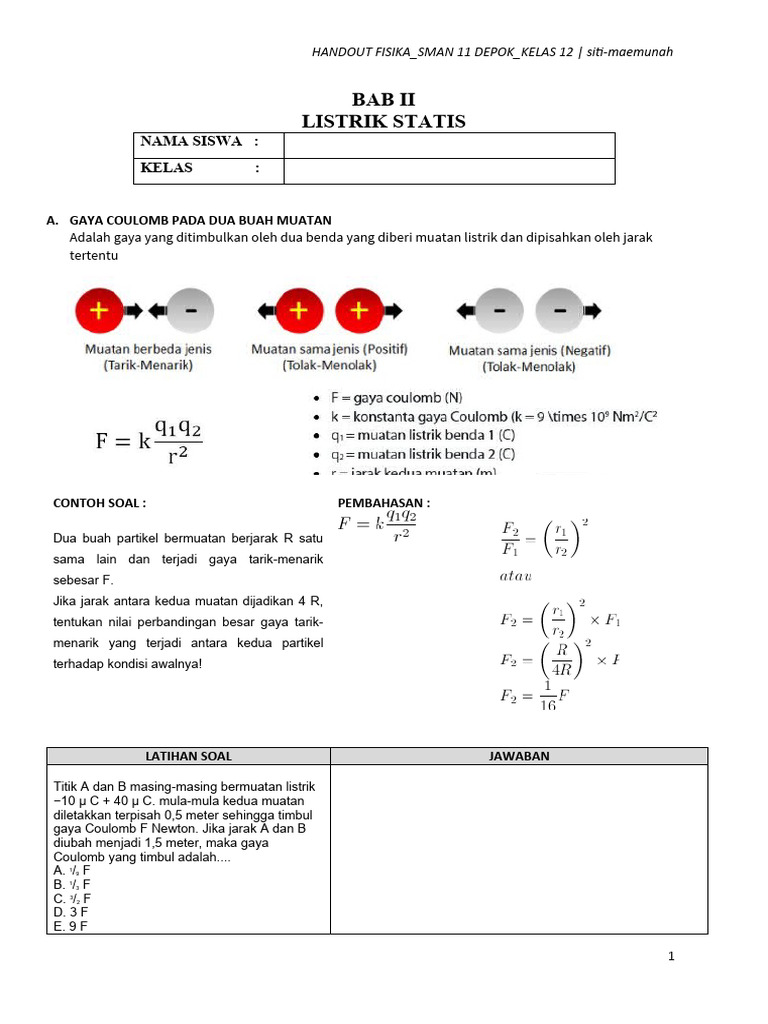 Soal Listrik Statis Kelas 12 | PDF