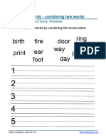 Kindergarten Worksheet Compound Words Making 2