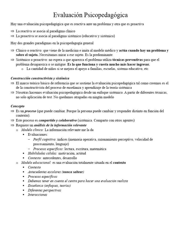 Evaluación Psicopedagógica PDF