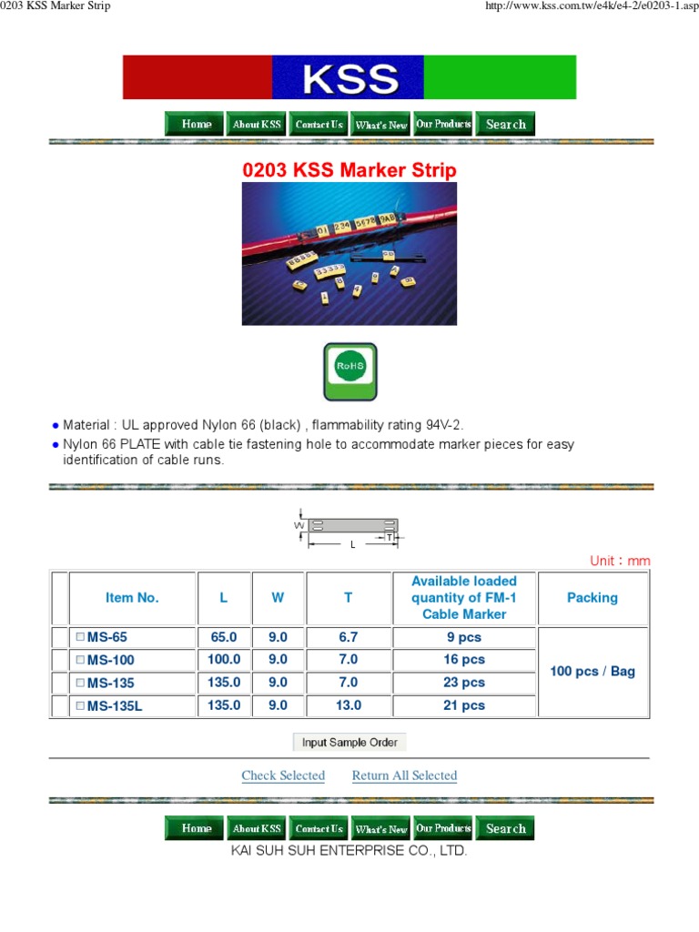 0203 KSS Marker Strip | PDF