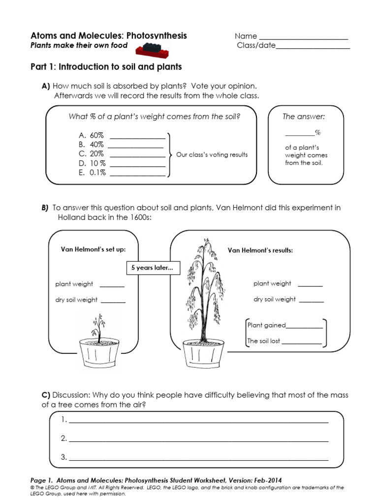Lego photosynthesis student pages 4 6 14 color 0 0 download free pdf