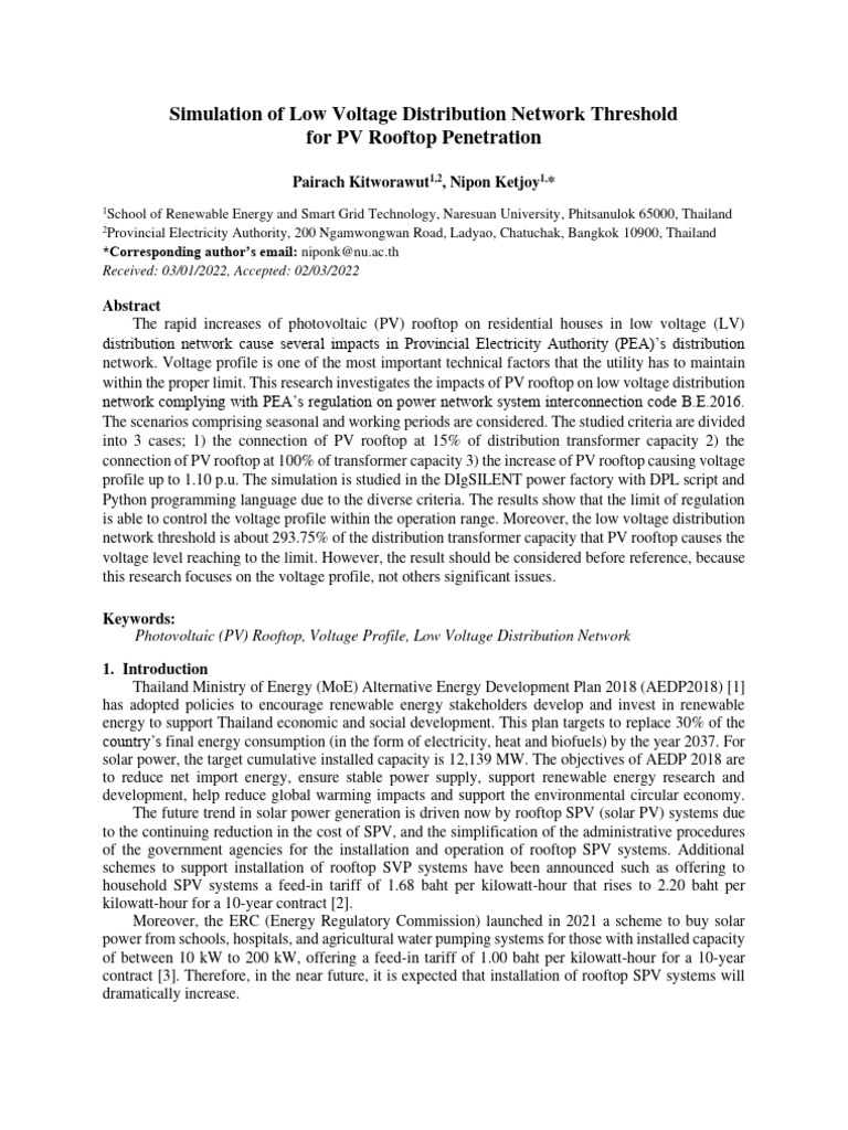PV Rooftop Impact on LV Networks | PDF | Solar Power | Electric Power ...