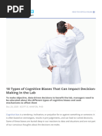 10 Types of Cognitive Biases That Can Impact Decision-Making in The Lab