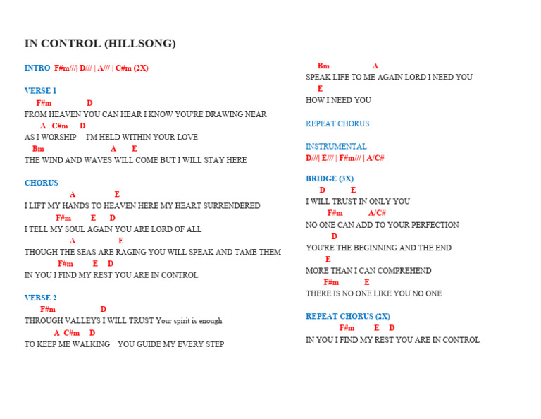 5 IN CONTROL-HILLSONG Final | PDF