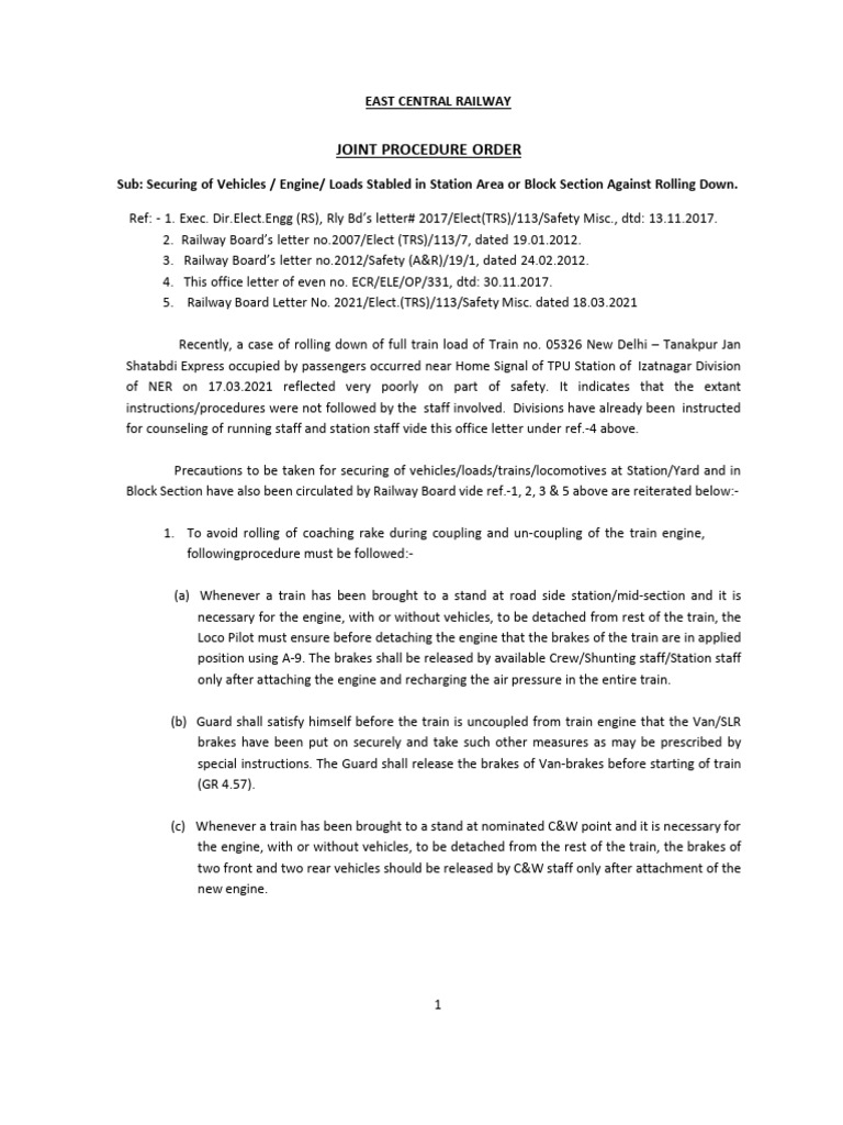 Securing Trains Against Rolling Risks | PDF | Train | Brake