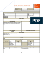 Reporte Preliminar de Incidente: Código: R-303 Versión: 02 Fecha: 11-06-2021 Pagina: 1 / 1