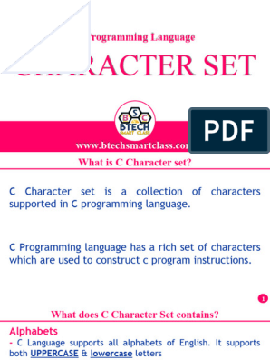 C Character Set | PDF