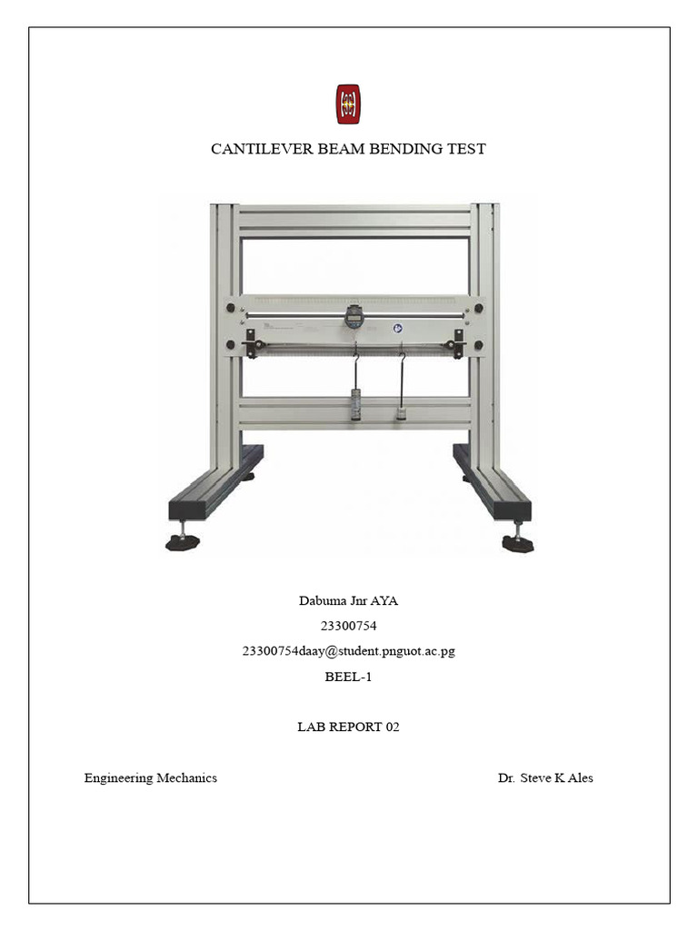 Cantilever Beam Deflection Analysis | PDF | Young's Modulus | Beam ...